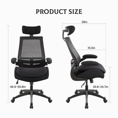 Gaia Comfort Heavy-Duty Ergonomic Mesh Office Desk Chair with Adjustable Headrest and Lumbar Support